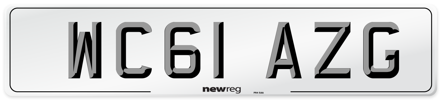 WC61 AZG Number Plate from New Reg